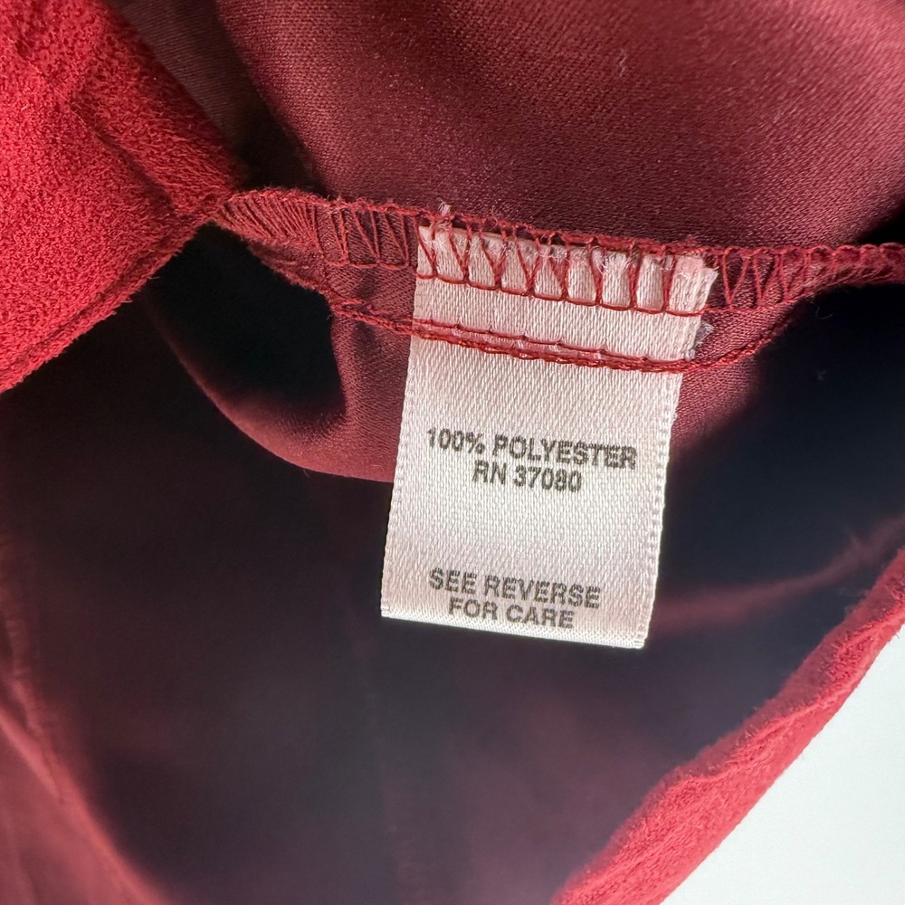 Cato Blazer Women 22/24 Deep Red Velour Faux Suede Button Up Old Money Office 2X - Picture 6 of 8
